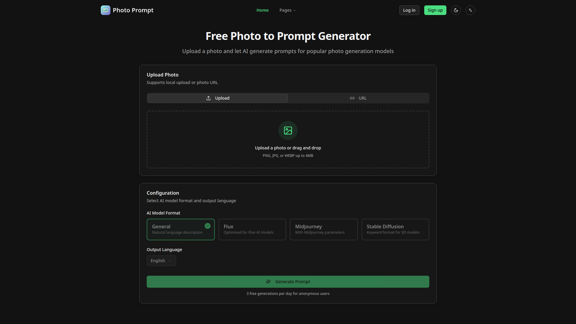 Free Photo to Prompt Generator | AI Photo Description Tool