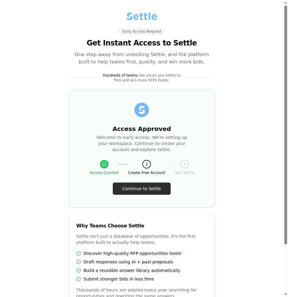 Settle Review: AI RFP Discovery and Response Workflow Platform